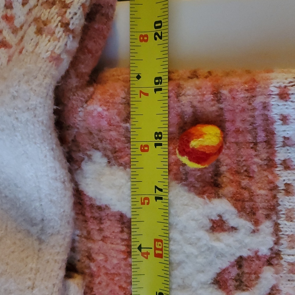 Anthropologie Aimee Alpaca Pullover Sweater Pompom Size Small Longer Length Pink - Picture 13 of 14